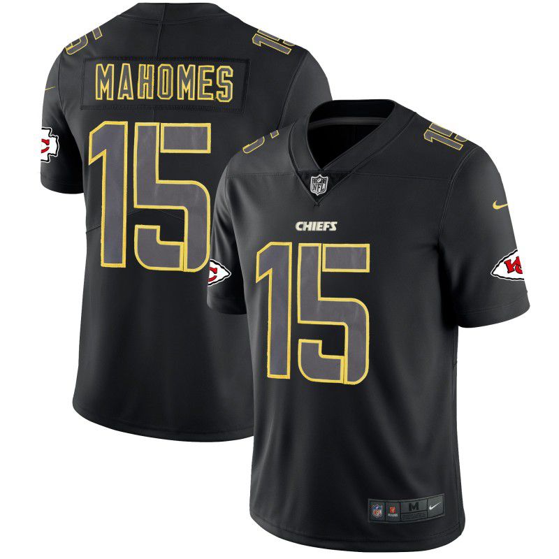 Men Kansas City Chiefs #15 Mahomes Nike Fashion Impact Black Color Rush Limited NFL Jerseys